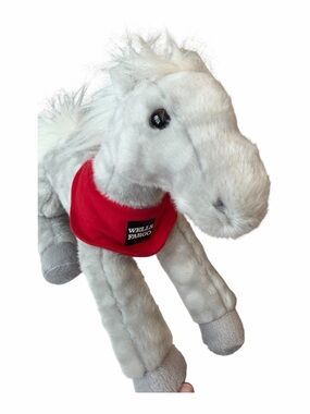 Wells Fargo Plush White Horse with Red Bandana